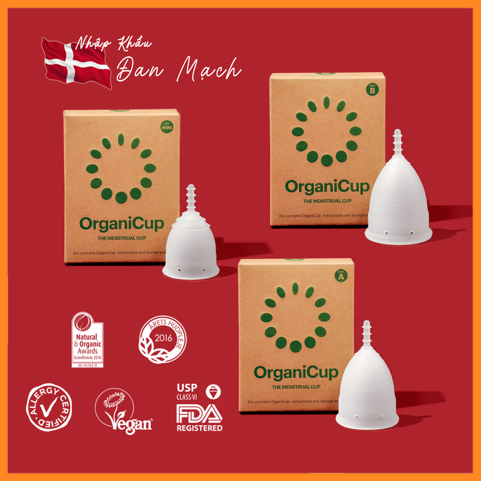 Cốc nguyệt san organicup - nhập khẩu trực tiếp đan mạch - 100% silicone cấp y tế - chứng nhận fda, allergy, vegan - không chất tạo màu, tạo mùi.