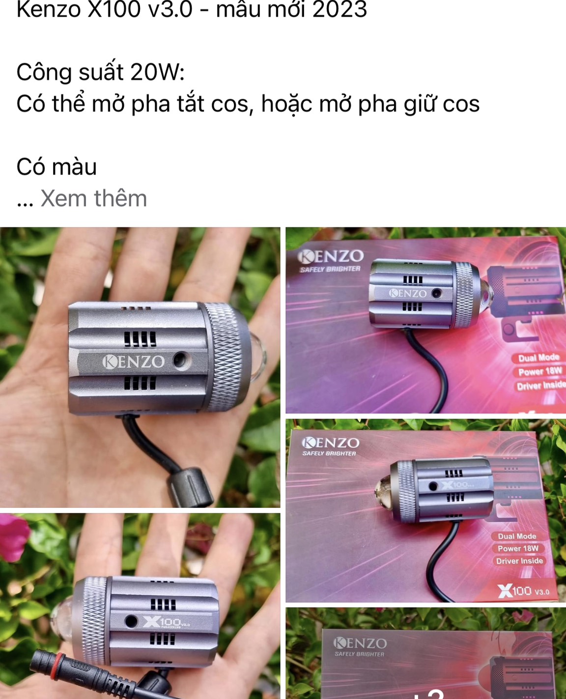 Kenzo x100 v3.0 - bi cầu led mini trợ sáng 2023 - hàng chính hãng bảo hành 1 năm