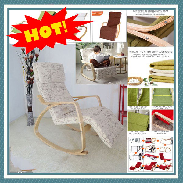 Ghế thư gian Poang dài, ghế uống trà, ghế thư giãn M006-1