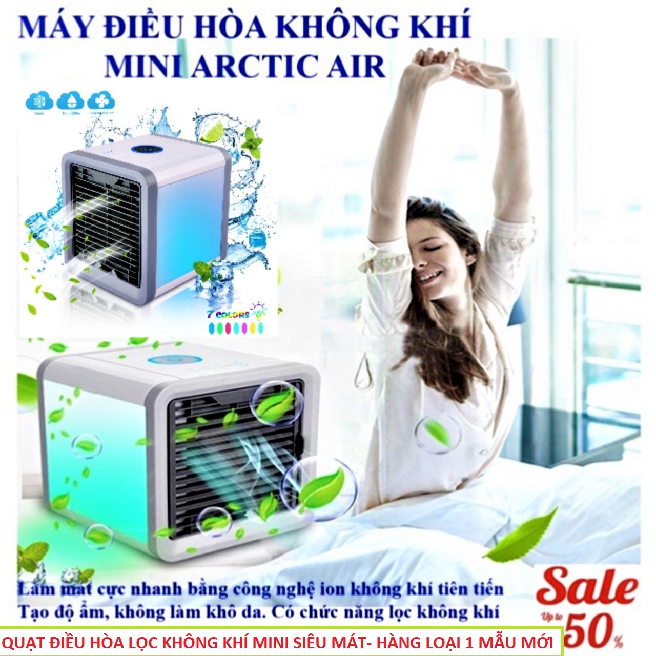 QUẠT ĐIỀU HÒA HƠI NƯỚC MINI 6in1 , QUẠT HƠI NƯỚC MINI , QUẠT LÀM MÁT ĐỂ BÀN MINI
