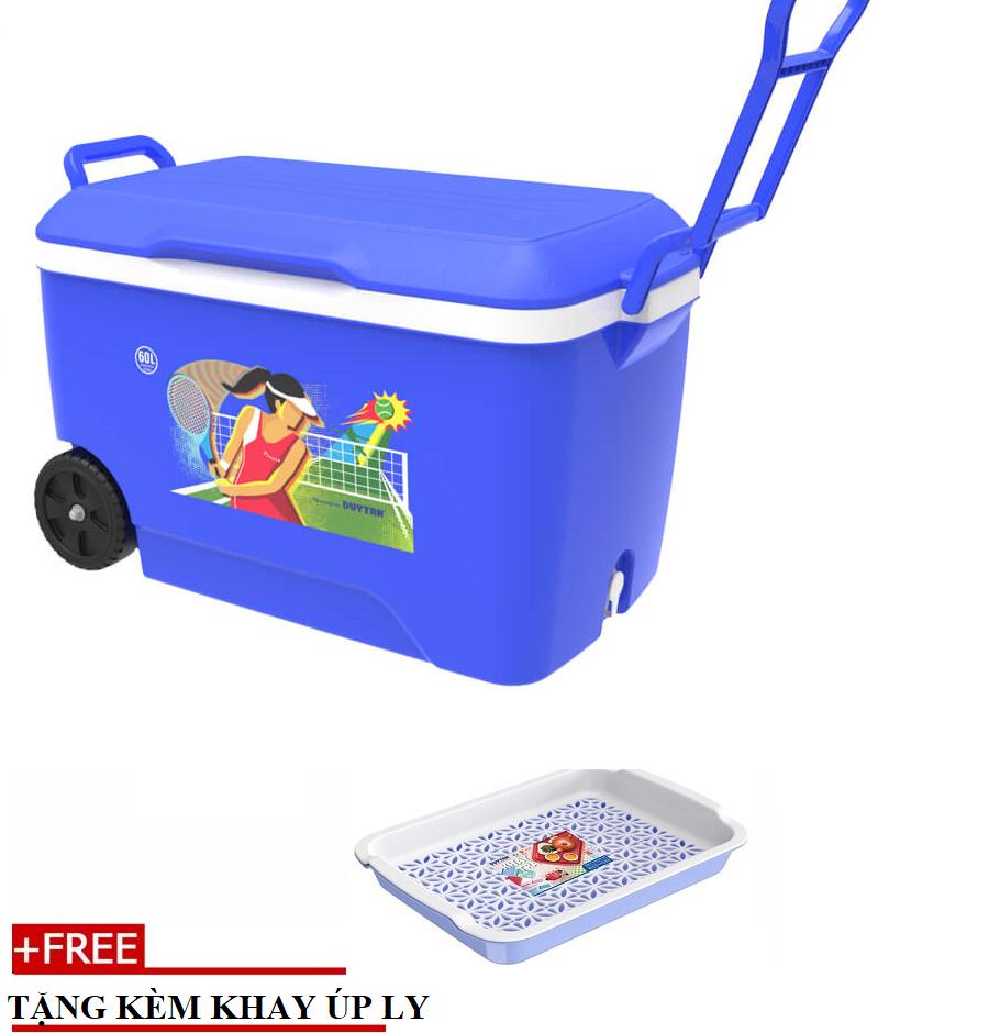 [HCM]Thùng đá cao cấp MATSU Duy Tân 60 lít ( Có bánh xe )- TẶNG KÈM 1 KHAY UP LY
