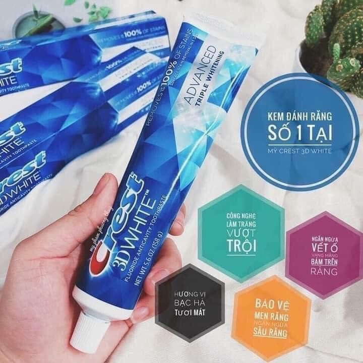 Kem đánh răng Crest 3D White Vivid Ultra làm trắng răng 150g