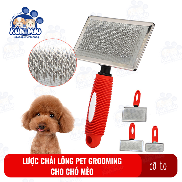 [Hoàn Tiền 10%] Lược chải lông cho chó mèo Pet grooming Kún Miu cỡ lớn giúp làm bông lông, lấy lông chết
