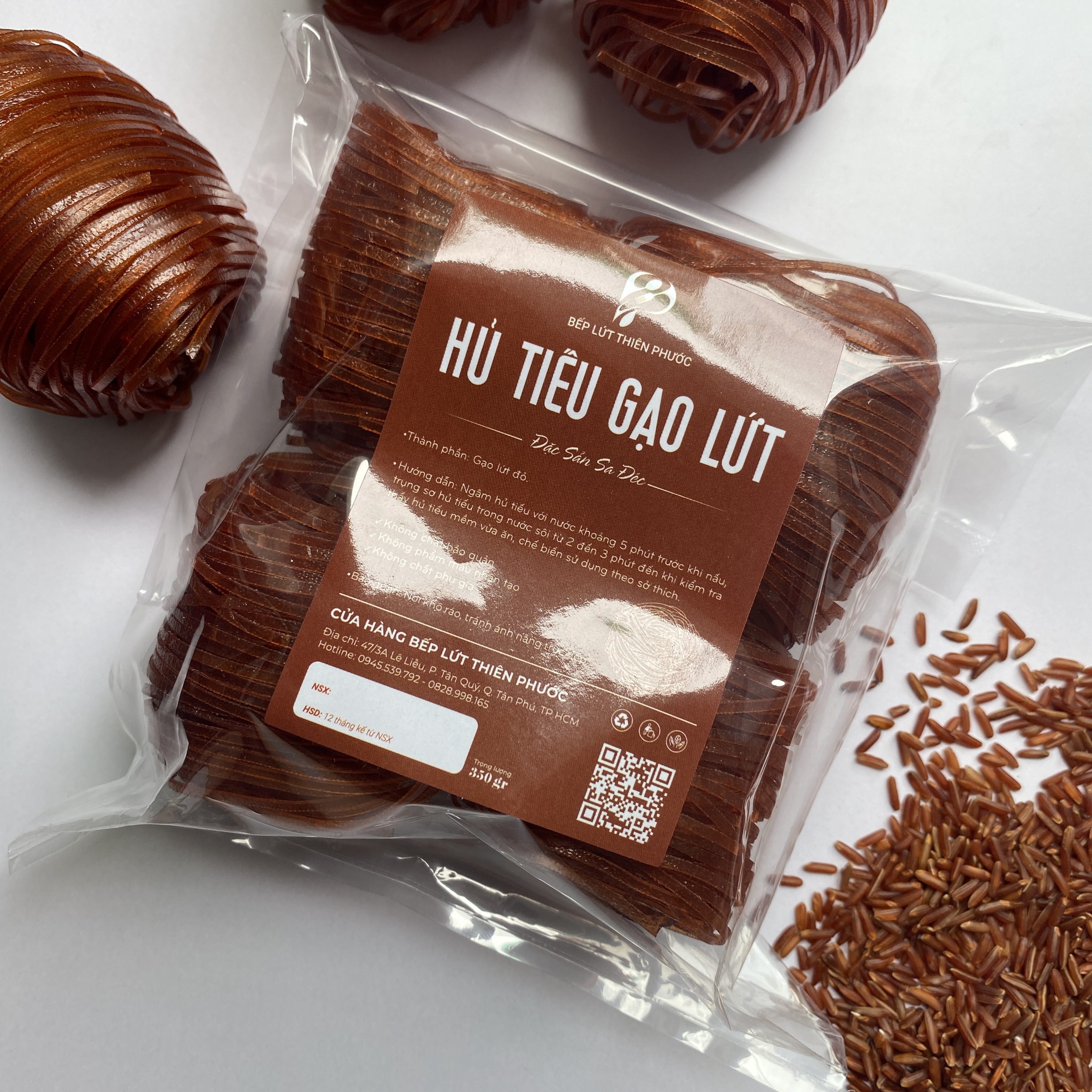 Hủ tiếu gạo lứt 350gr - hủ tiếu lứt hữu cơ ăn kiêng giảm cân eat clean