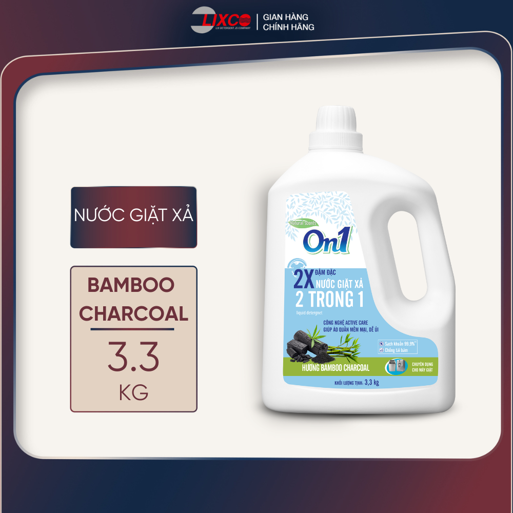 Nước giặt xả On1 hương Bamboo Charcoal 3.6Kg N6902 sạch khuẩn, khử mùi, thơm lâu kết hợp giặt xả 2 trong 1 - Lixco Việt Nam