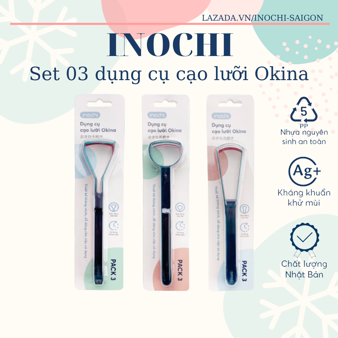 Bộ 03 dụng cụ cạo lưỡi Inochi Okina