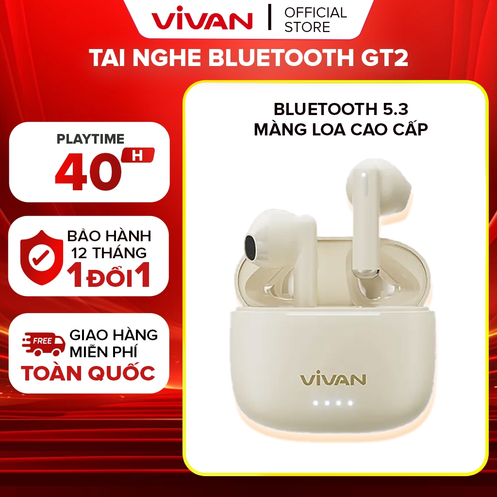 (BH 1 năm) Tai Nghe Không Dây Bluetooth 5.3 VIVAN Infinity GT2/ Robot T10s Chống Nước IPX4 Plytime Đến 40H