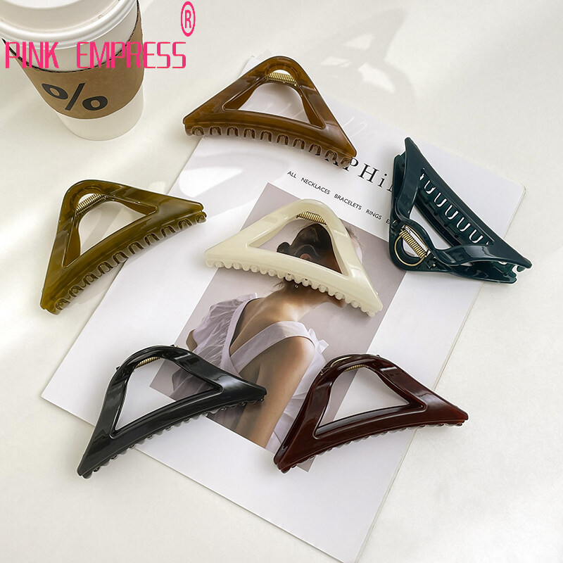 Kẹp tóc pink empress hình tam giác phong cách hàn quốc-intl
