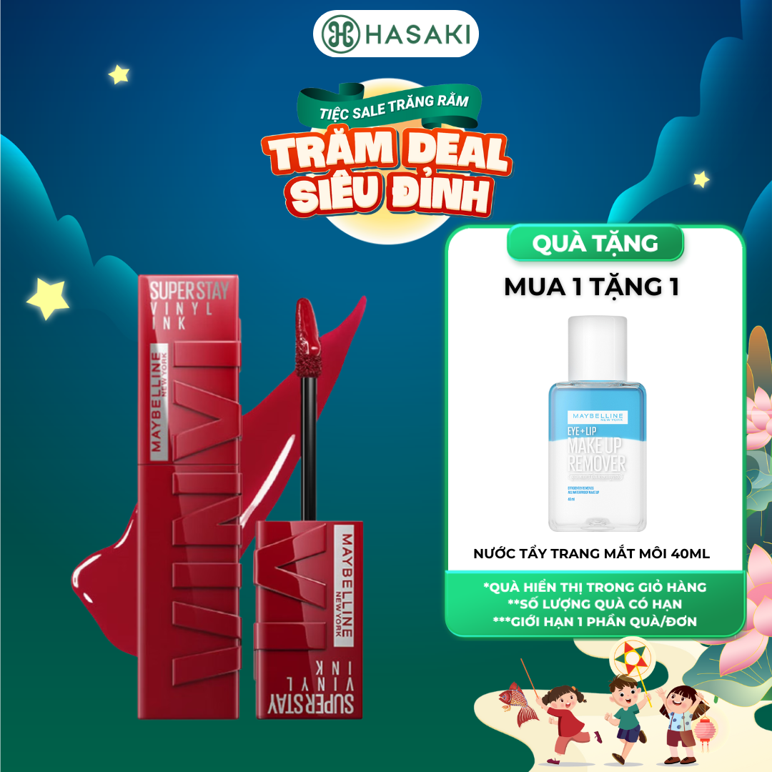 [MUA LÀ CÓ QUÀ] Son Bóng Bền Màu Nhẹ Môi Maybelline New York Superstay Vinyl Ink 4.2ml Hasaki Sản Phẩm Chính Hãng
