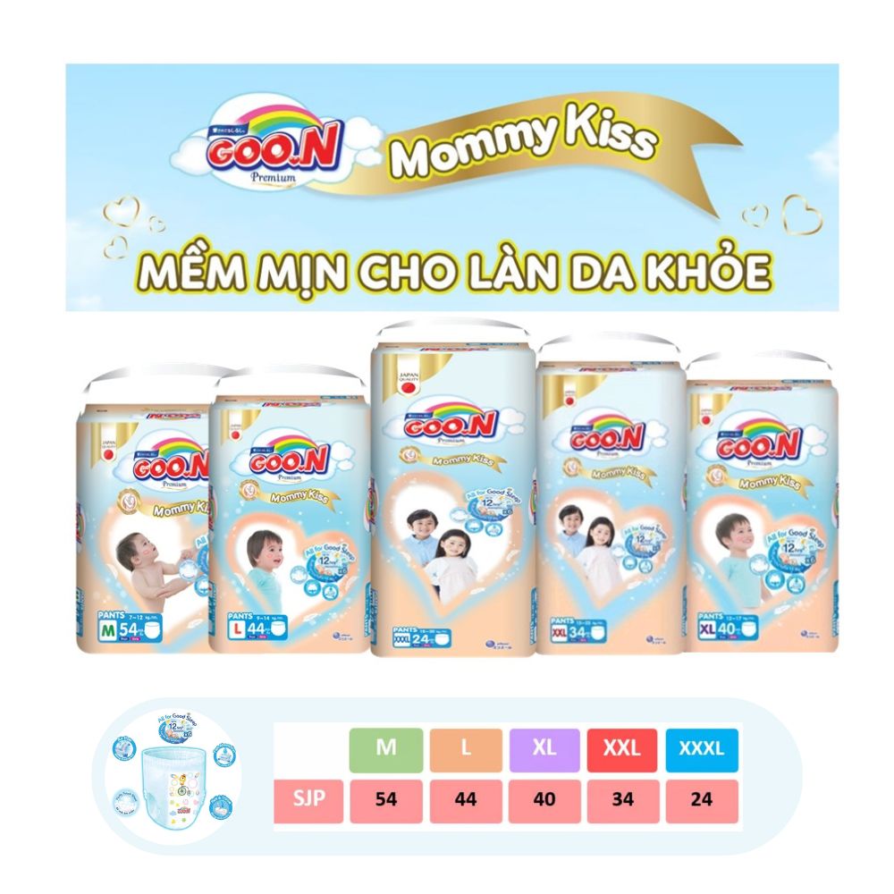 Tã quần goon mommykiss m54 - l44 - xl40- xxl34 -xxxl24