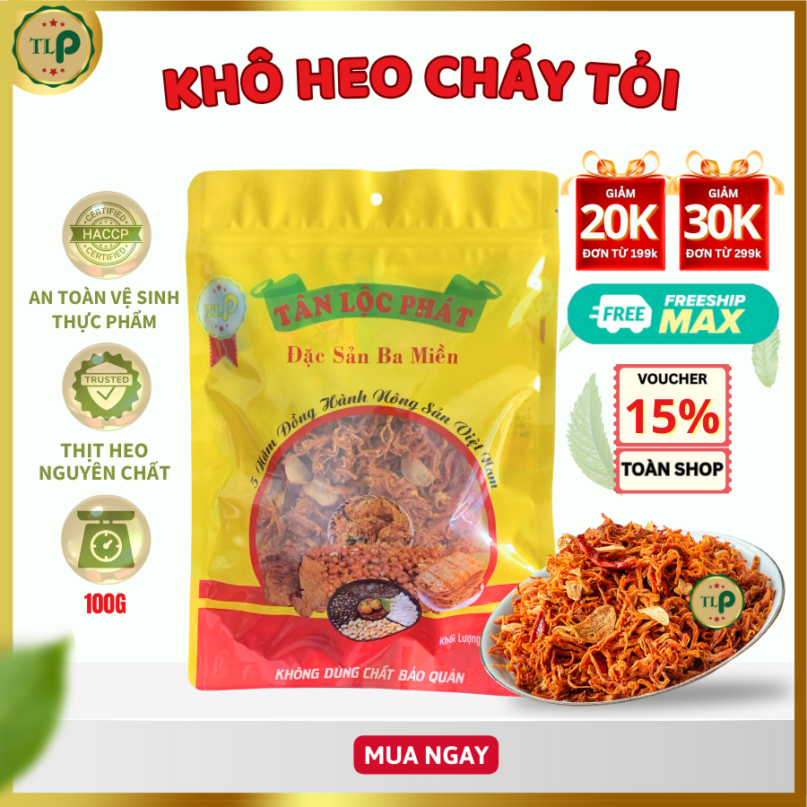 Khô heo cháy tỏi tân lộc phát bịch 100g