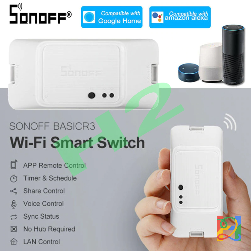 Sonoff basic R3 công tắc wifi 1 kênh 220V, 10A, 2200W điều khiển qua 3G, 4G, app eWelink