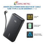 Sạc dự phòng Anker Zolo Power Bank Built-In 90° Cable 1USB 1Type-C 22.5W 20000mAh A110E - Hàng chính hãng - Pin 20.000mAh, sạc nhanh 22.5W, thiết kế hiện đại & an toàn cao