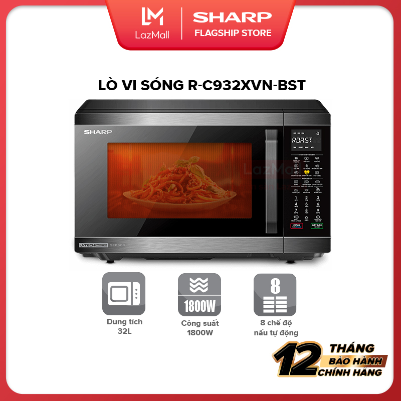 Lò vi sóng Sharp R-C932XVN-BST [32L, 11 mức công suất] - Hàng chính hãng bảo hành 12 tháng