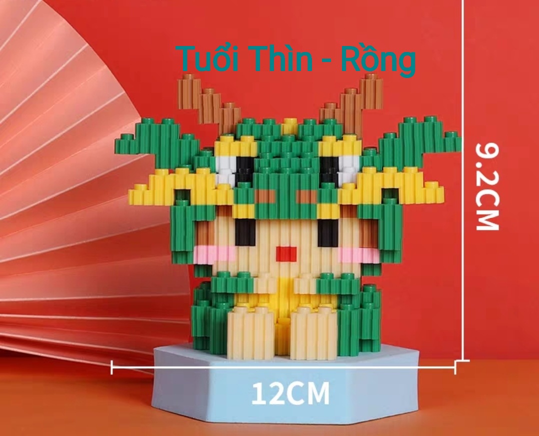 Mô hình lắp ráp 12 con giáp mini dễ thương cho bé