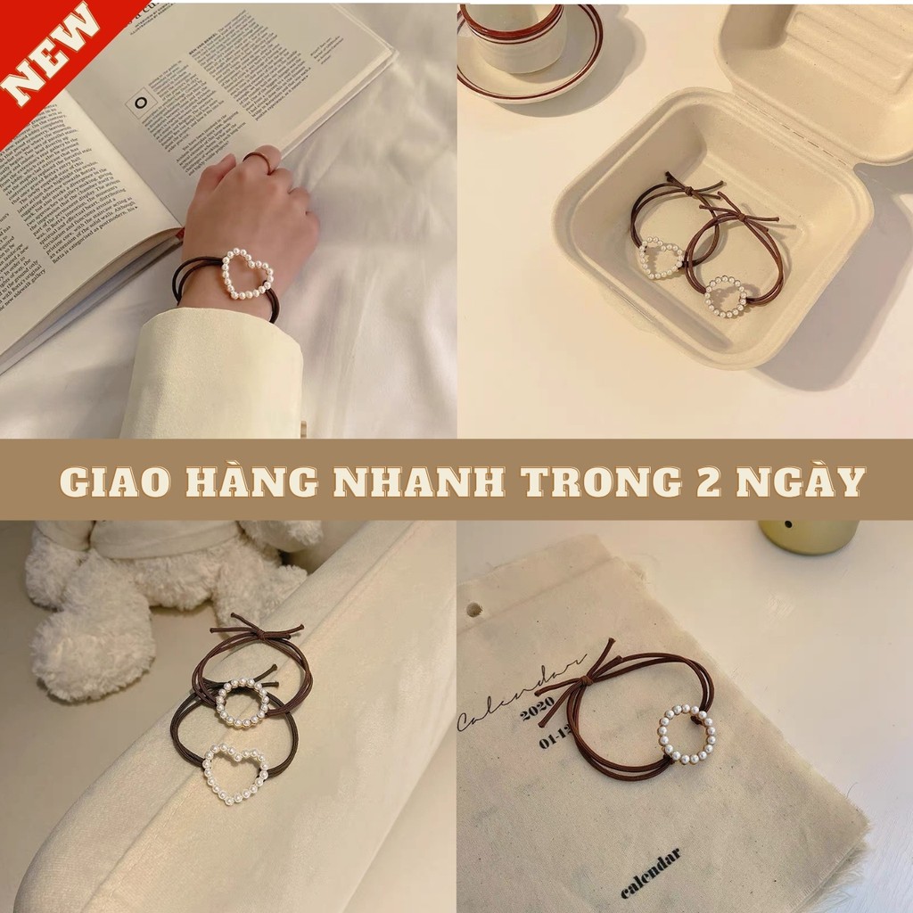 Cột tóc đính ngọc nhiều hình đơn giản dễ thương