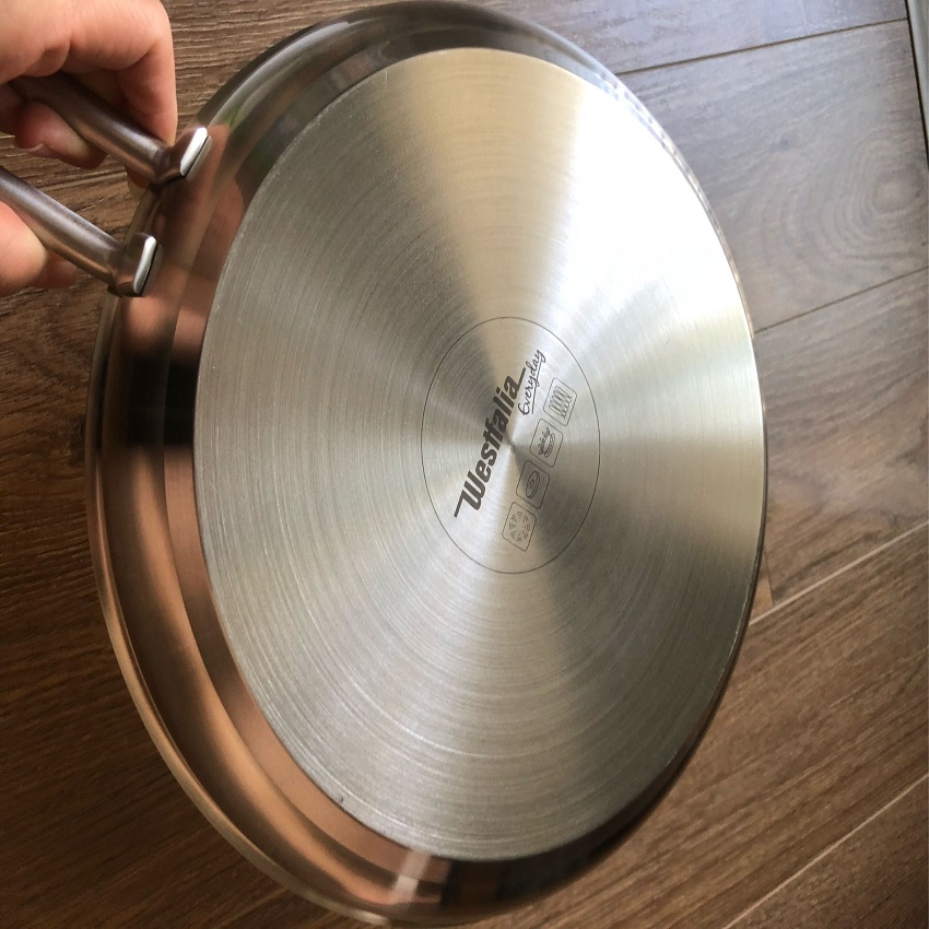 [CHẢO ĐỨC] Chảo Inox Chống Dính Westfalia Cao Cấp Thương Hiệu Đức 24cm đáy 3 lớp hiện đại LuxCookA1 {TẶNG KÈM} Bộ Muỗng Đũa Nĩa ixon có hộp đựng tiện dụng, số lượng có hạn