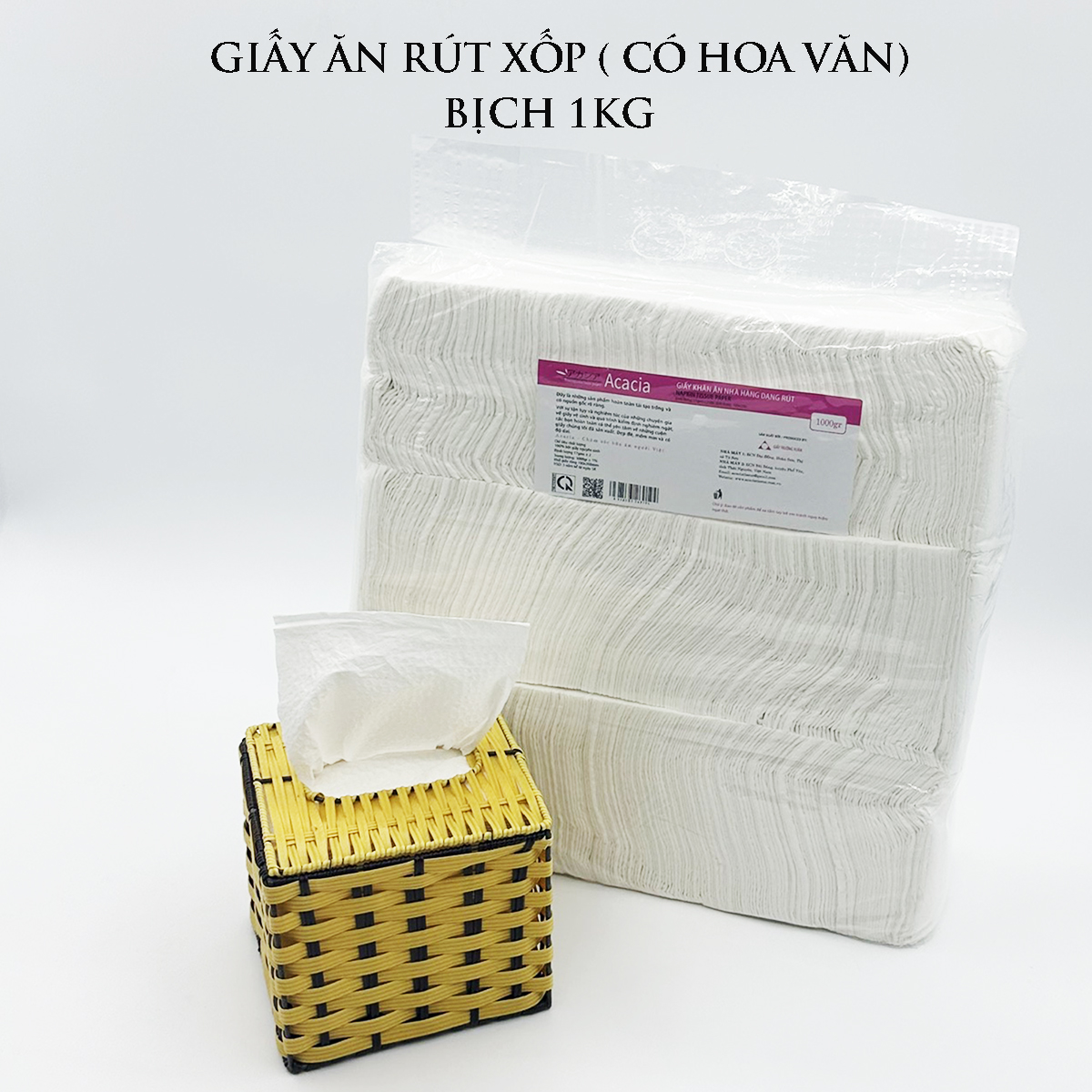 Giấy ăn cân dạng rút xốp Acacia túi 1kg