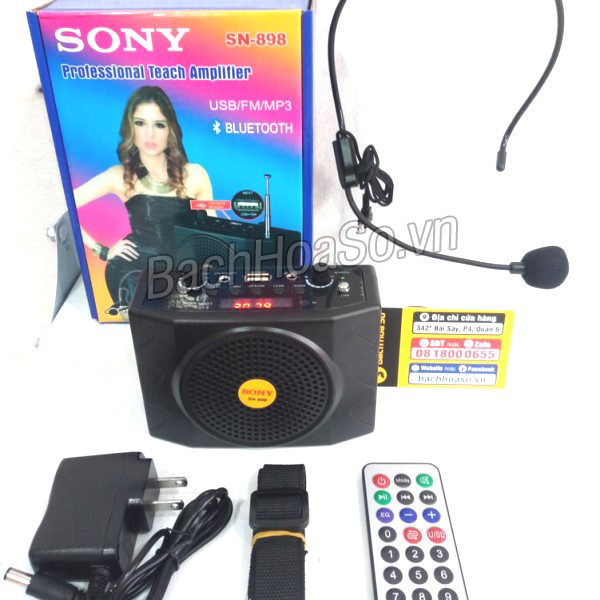 [ TẶNG KÈM MICRO ] Máy trợ giảng Sony Nhât Hàng Bãi, SN-898 USB-FM-MP3 model 2020 có bluetooth, loa trợ giảng cho giáo viên .Loa Cực Chất .Âm Thanh To Rõ Ràng