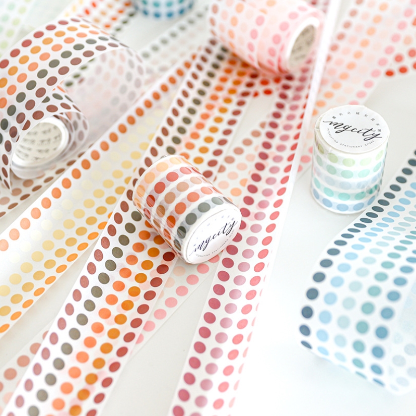 Cuộn sticker trong PET nhãn giấy dot hình dán trang trí - PolkaDot