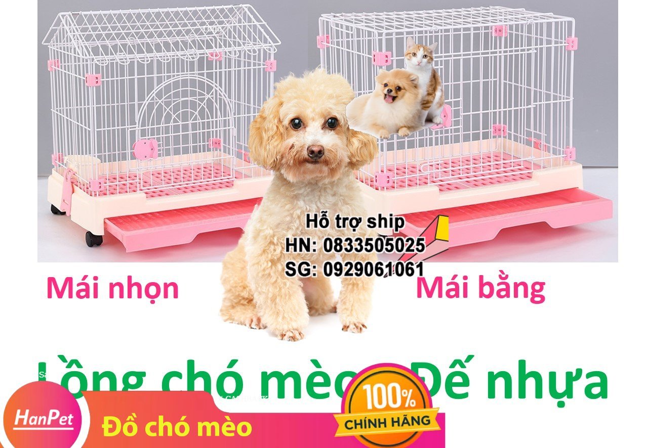 Hanpet - Lồng chó nhựa xịn BP227 (mái nhọn nhỏ ) ( 4711572) chuồng chó mèo có mái có bánh xe (Kích thước : 6