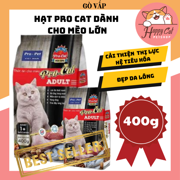 Hạt pro cat adult túi 400g thức ăn hạt cho mèo