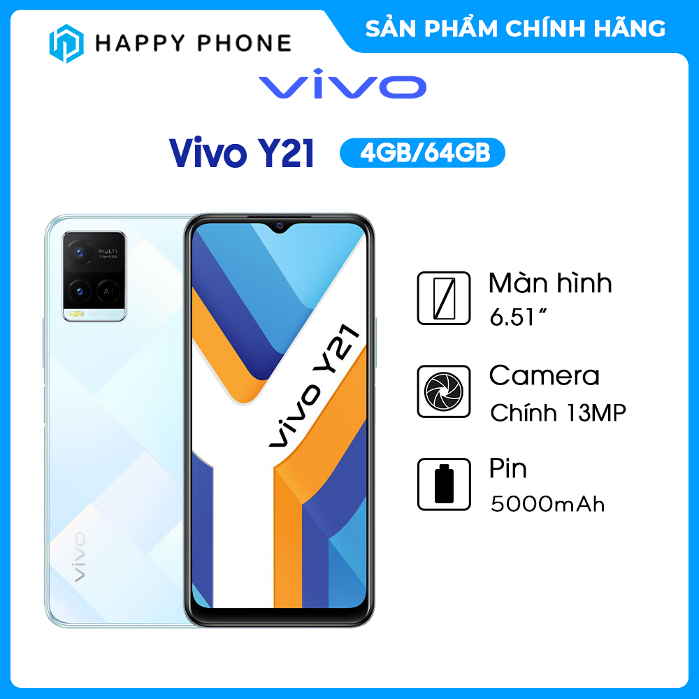 Điện thoại vivo y21 - nguyên seal, mới 100% i bảo hành chính hãng 12 tháng.