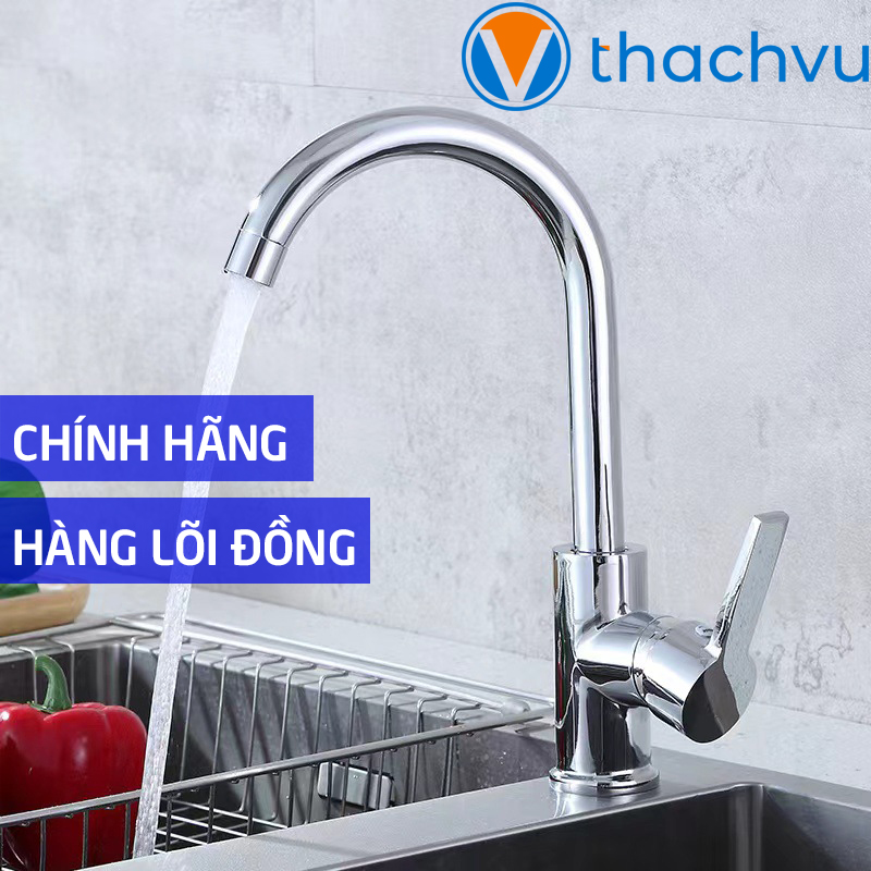 Vòi rửa bát nóng lạnh lõi đồng, vòi rửa chén inox 304 xoay bi nóng lạnh cao cấp.