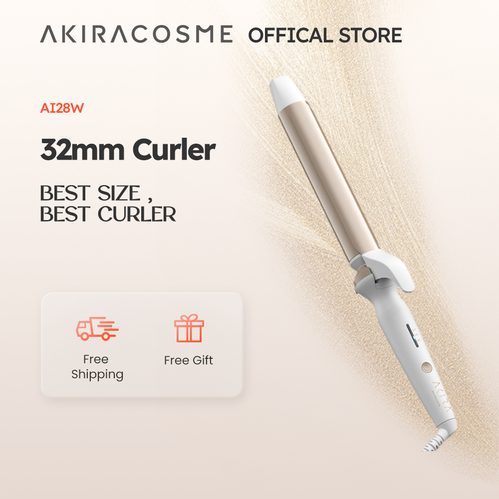 Máy Uốn Tóc Ion Âm Gốm 32Mm Tiện Dụng Của Nhật Bản AKIRA, Cây Đũa Uốn Xoăn Dụng Cụ Tạo Kiểu Sóng Lớn Hàng Ngày Làm Quà Tặng Quà Tặng