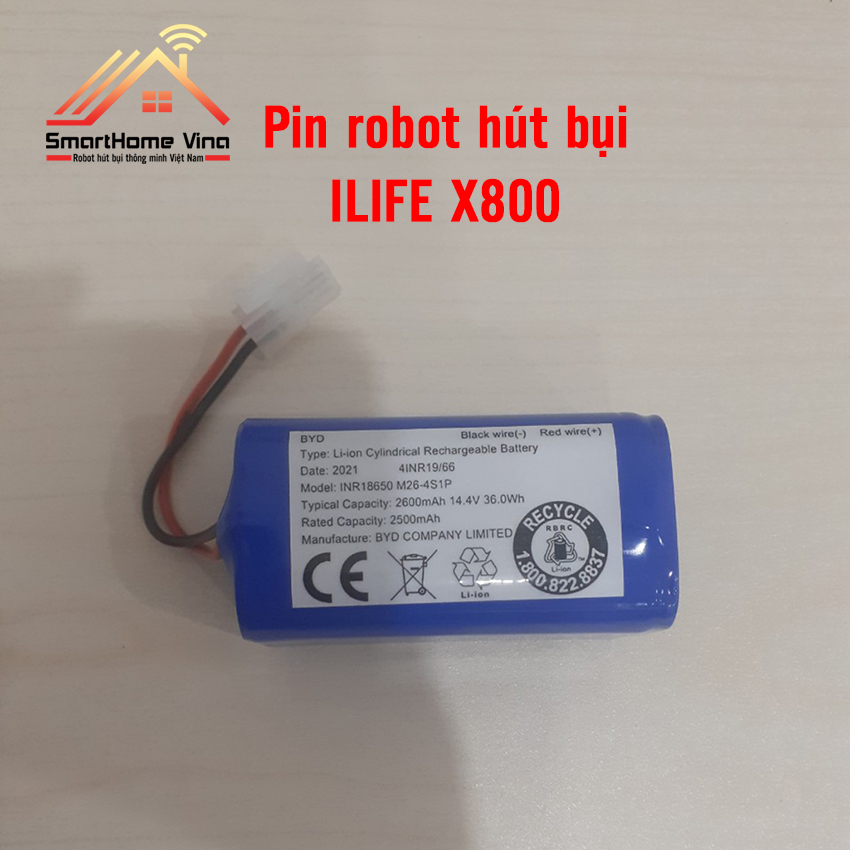 Pin robot hút bụi ilife x800. bảo hành 3 tháng.