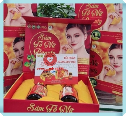Sâm tố nữ beauty queen diamond gold collagen sáng hồng da - 2 lọ 60 viên - chính hãng loại 1