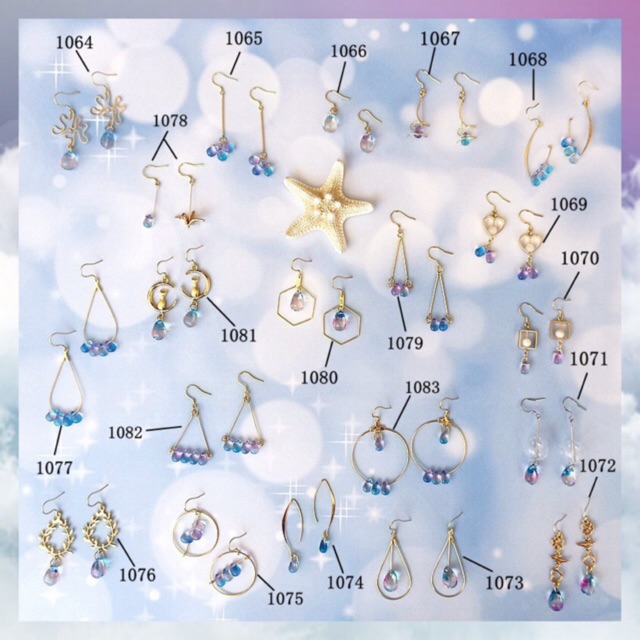 Bông tai nữ bst khuyên tai nữ thủy tinh giọt nước mắt màu tím mayconne