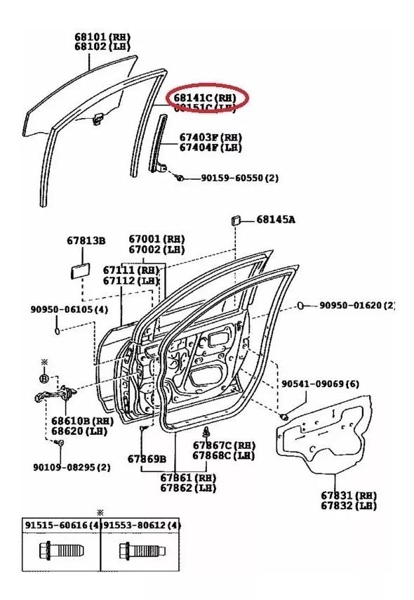 Gioăng kính cánh cửa Altis 2002-2007 -tặng vòng xoay hương hoa