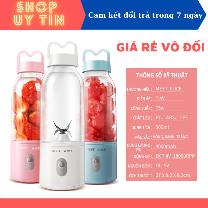 [Hàng hãng] Máy xay sinh tố đa năng cầm tay - Chỉ mất 9s cho một lần xay - xay đa năng hoa quả, đá lạnh - cao cấp, tiện lợi và vô cùng an toàn