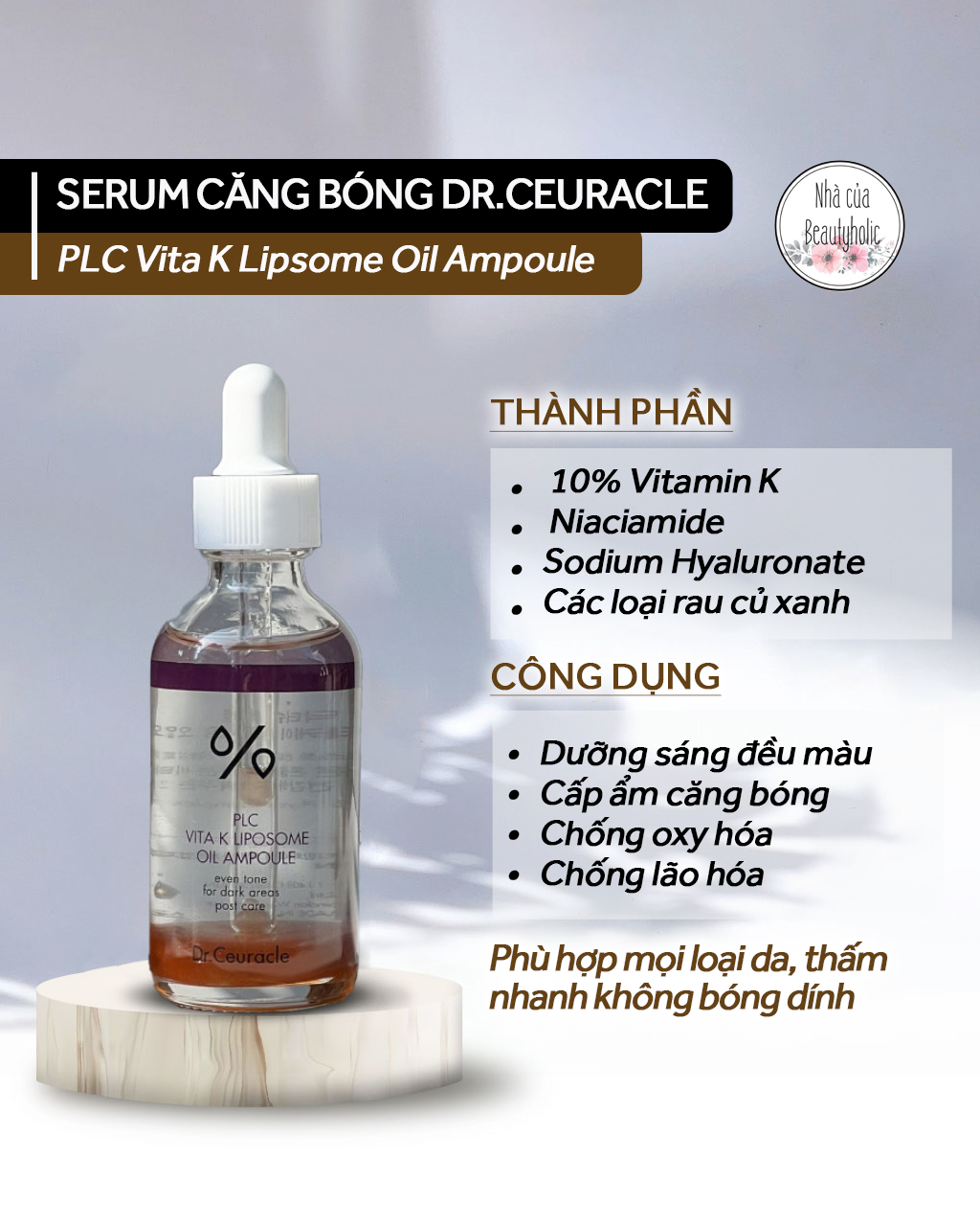 Serum rau củ dr.ceuracle plc vita k lipsome oil ampoule
