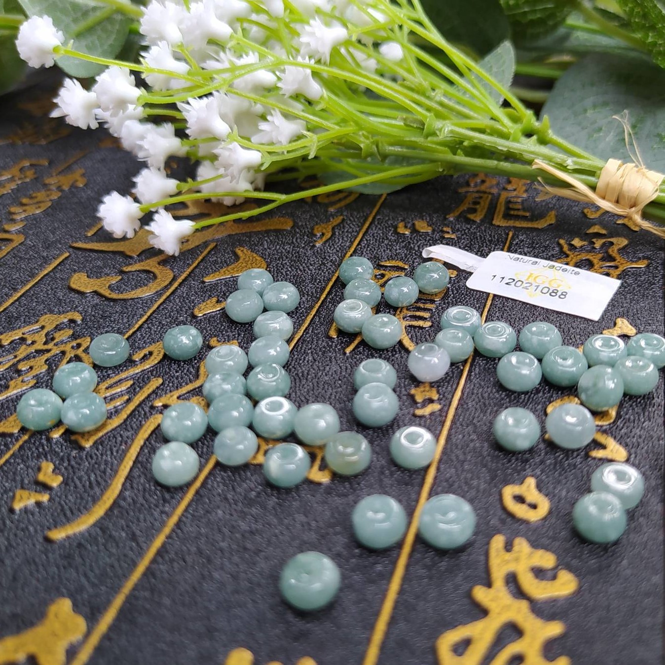 5 Hạt Ngọc Cẩm Thạch Lam Vân Bông Trắng Tròn Dẹp 5 x 2 Mm - NgocTTK Trang Sức Đá Quý Tự Thiết Kế, Hạt Đá Lẻ Xâu Vòng Tay, Vòng Cổ, Làm Charm, Mặt Dây Chuyền, Bông Tai, Thủ Công, DIY, Tự Làm Trang Sức, Trang Sức Đá, Đệm Hạt