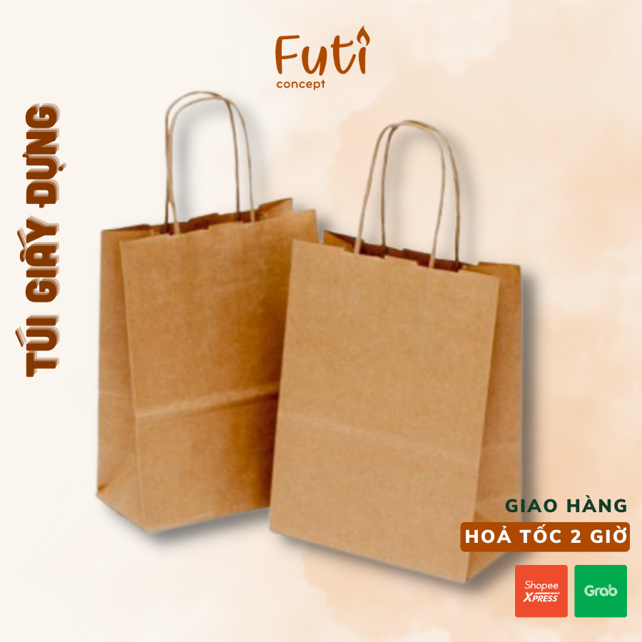 Túi Giấy Xi Măng Giấy Dày - Túi Giấy Kraft đựng có quai