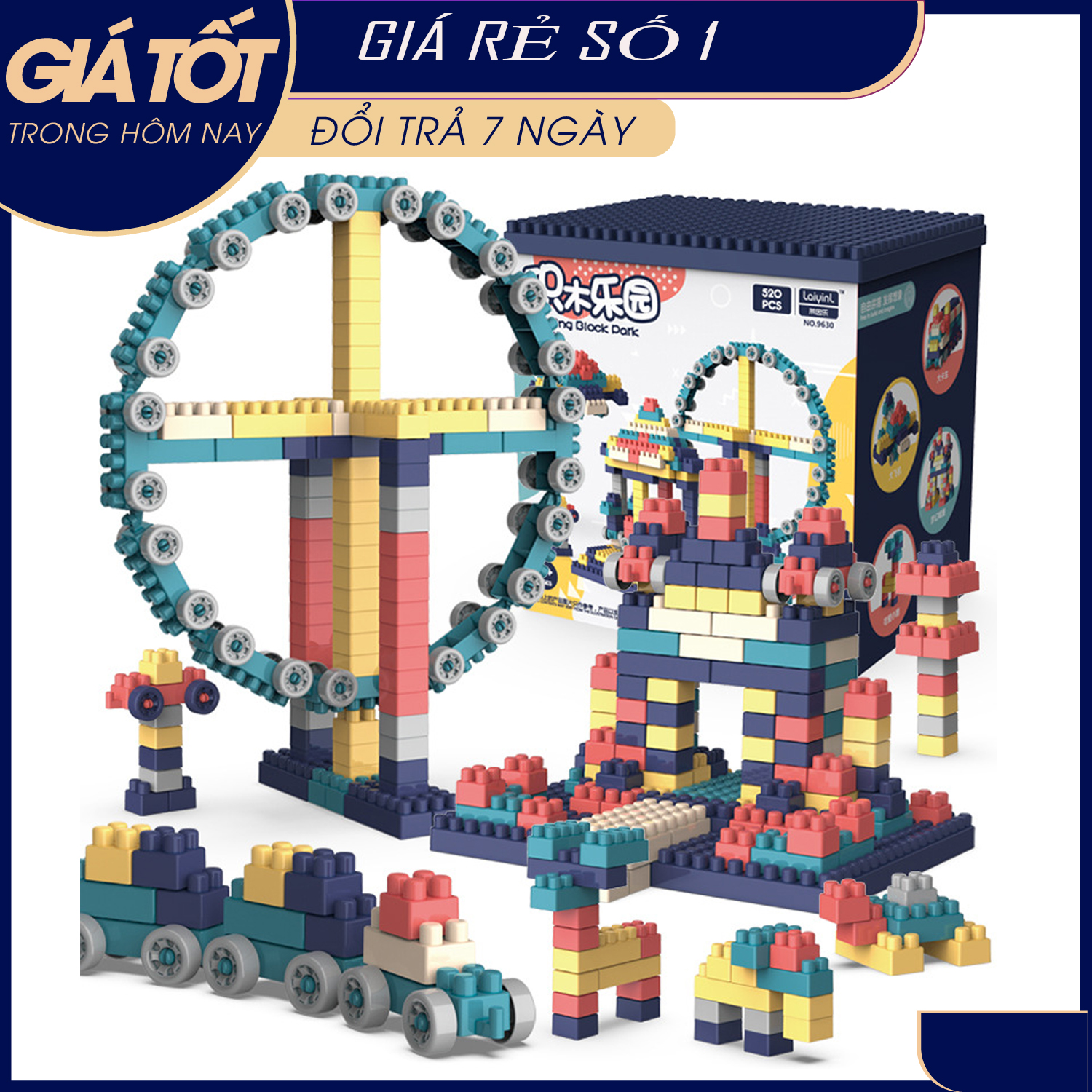 lego 520 chi tiết- Đồ chơi lắp ghép phát triển trẻ toàn diện - Bộ xếp hình lego 520- 360- 260 chi tiết- Đồ chơi lắp ghép phát triển trẻ toàn diện - Bộ xếp hình Lego, các mảnh ghép với nhiều kích thước khác nhau giúp bé thoải mái.