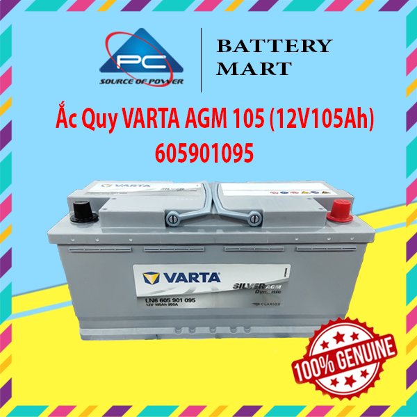 12V105Ah Battery, Varta Agm 105 Ln6 Battery 605901095 Giá 8,463,415 Đồng*Miễn phí vận chuyển
