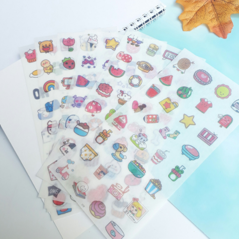 [HCM]Bộ 6 Miếng Sticker Đồ Vật Đáng Yêu
