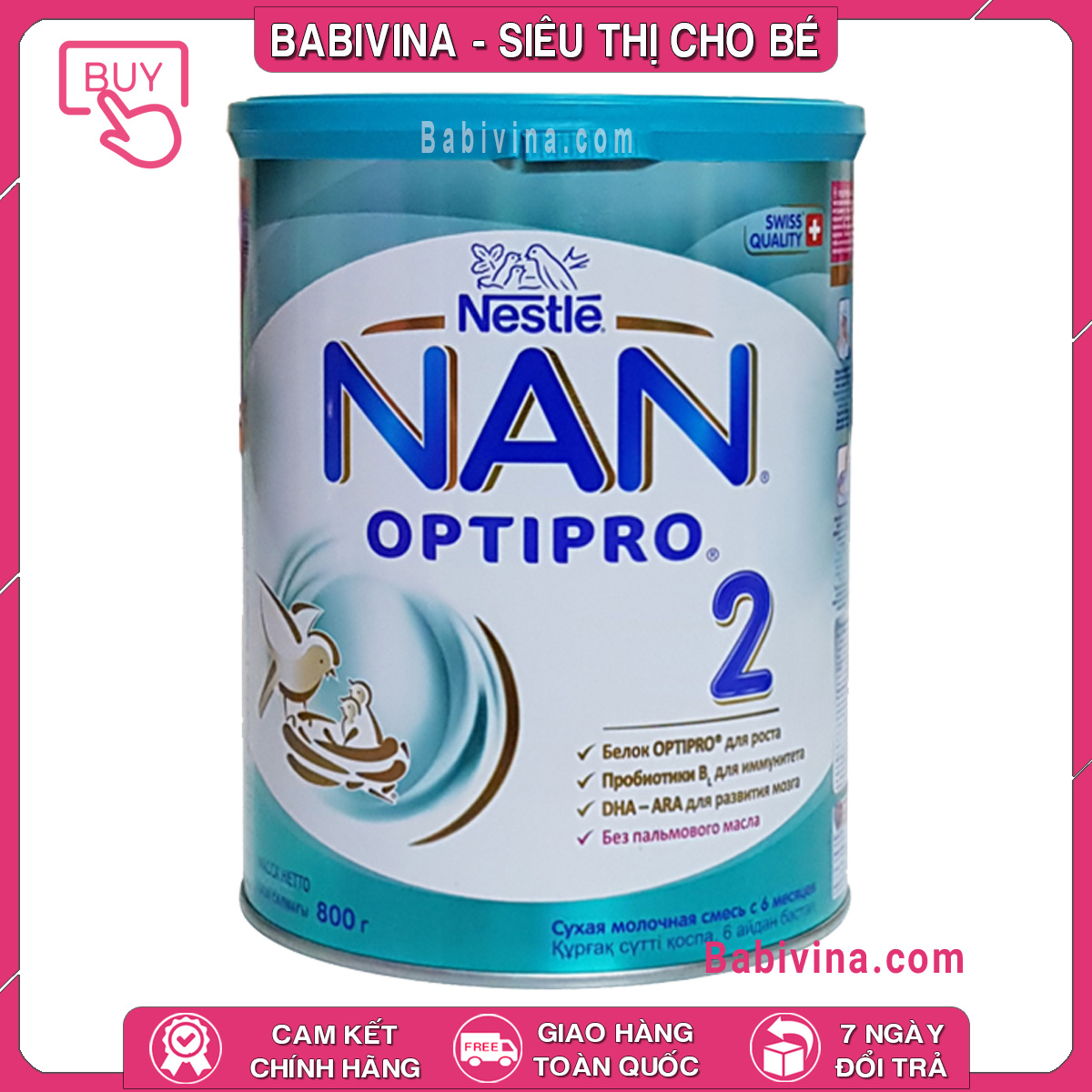 [CHÍNH HÃNG] Sữa Nan Nga Số 2 800g | Hàng Nội Địa Nga Dành Cho Trẻ Từ 6-12 tháng tuổi