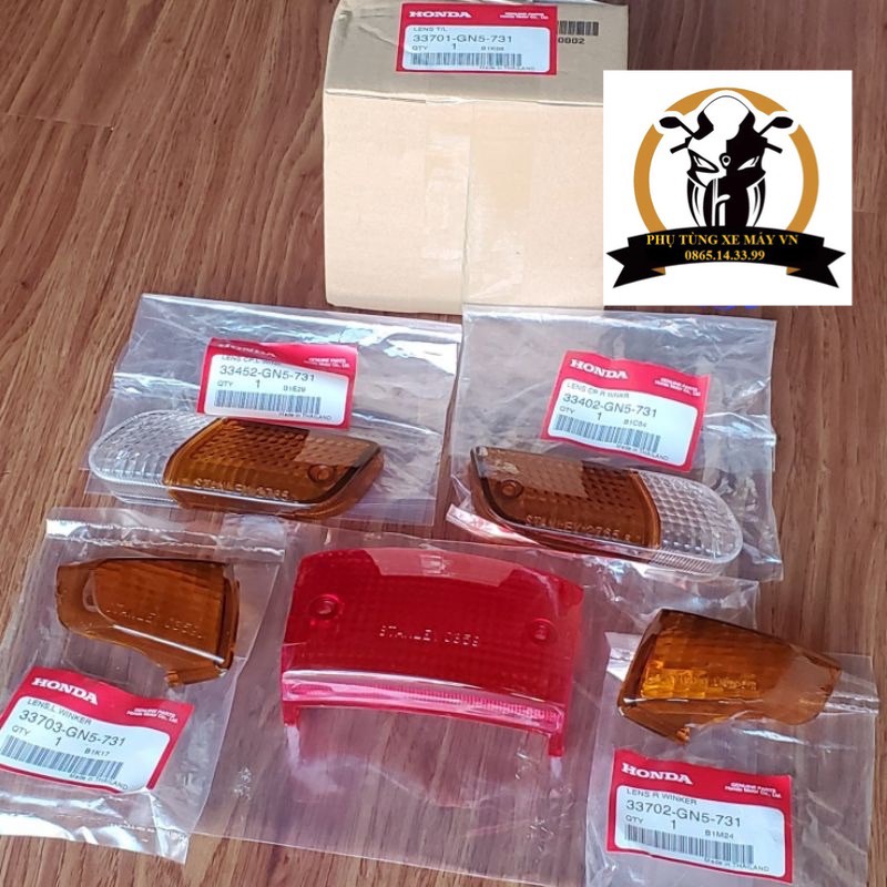 Bộ chụp xi nhan trước, sau, chụp đèn lái Dream lùn Dream III zin Thái