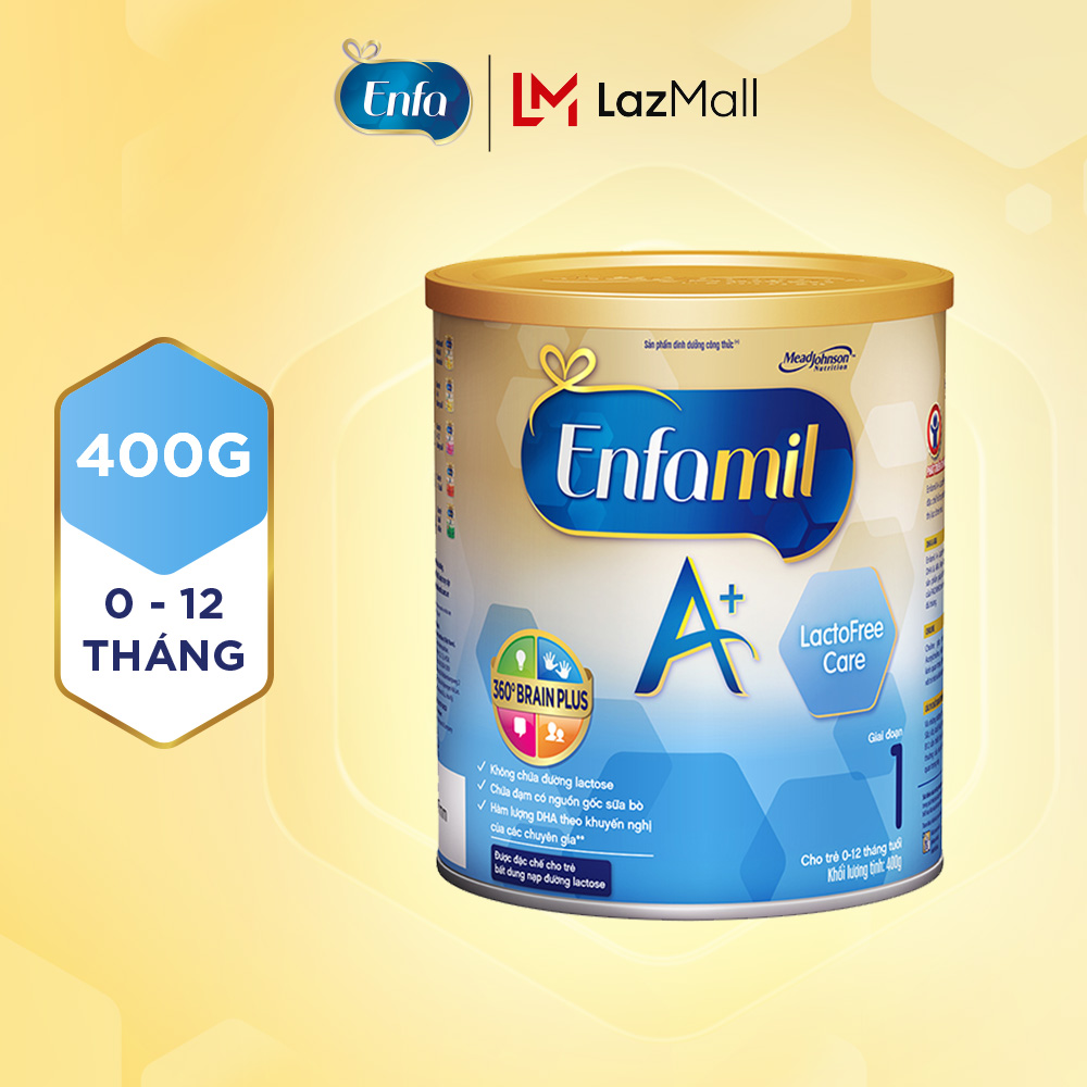 Sữa bột Enfamil Infant A+ Lactofree Care: Sữa cho trẻ bất dung nạp Lactose - 400g