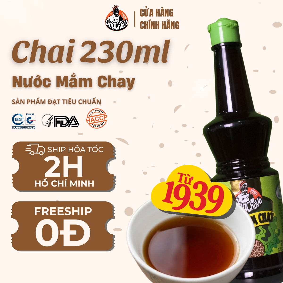 Nước Mắm Chay thương hiệu Ông Chà Và 230ml - Hàng Chính Hãng