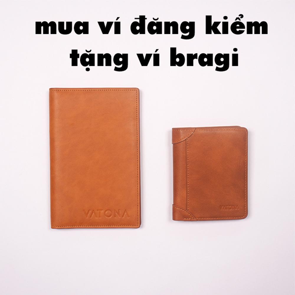 Ví da cao cấp đựng giấy tờ ô tô - ví đựng giấy tờ đăng kiểm ô tô - tặng: ví da bò cao cấp