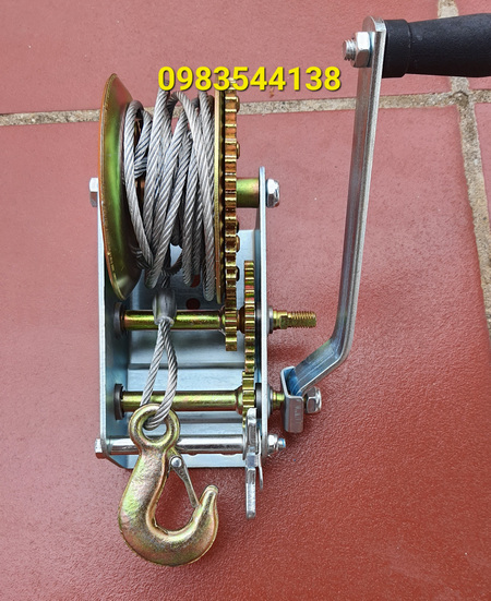 [XẢ KHO 2 NGÀY] tời quay tay, tời quay tay tự hãm tải trọng 1000kg, 2000LBS, có cáp, đảm bảo chất lượng