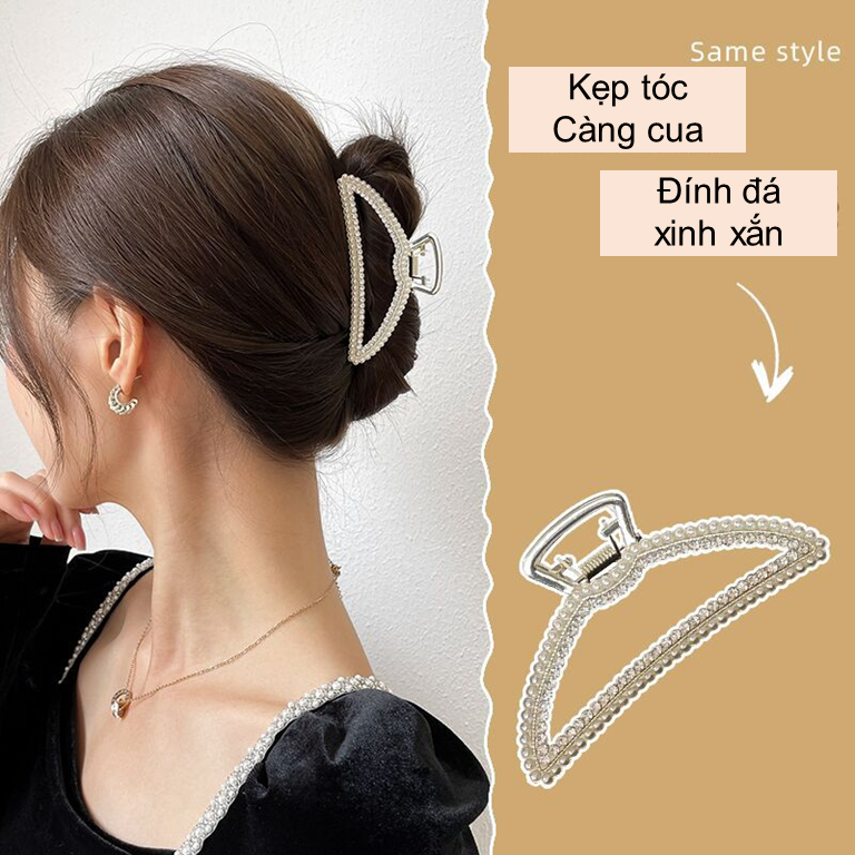 Kẹp càng cua đính đá sang trọng phong cách hàn quốc xinh xắn