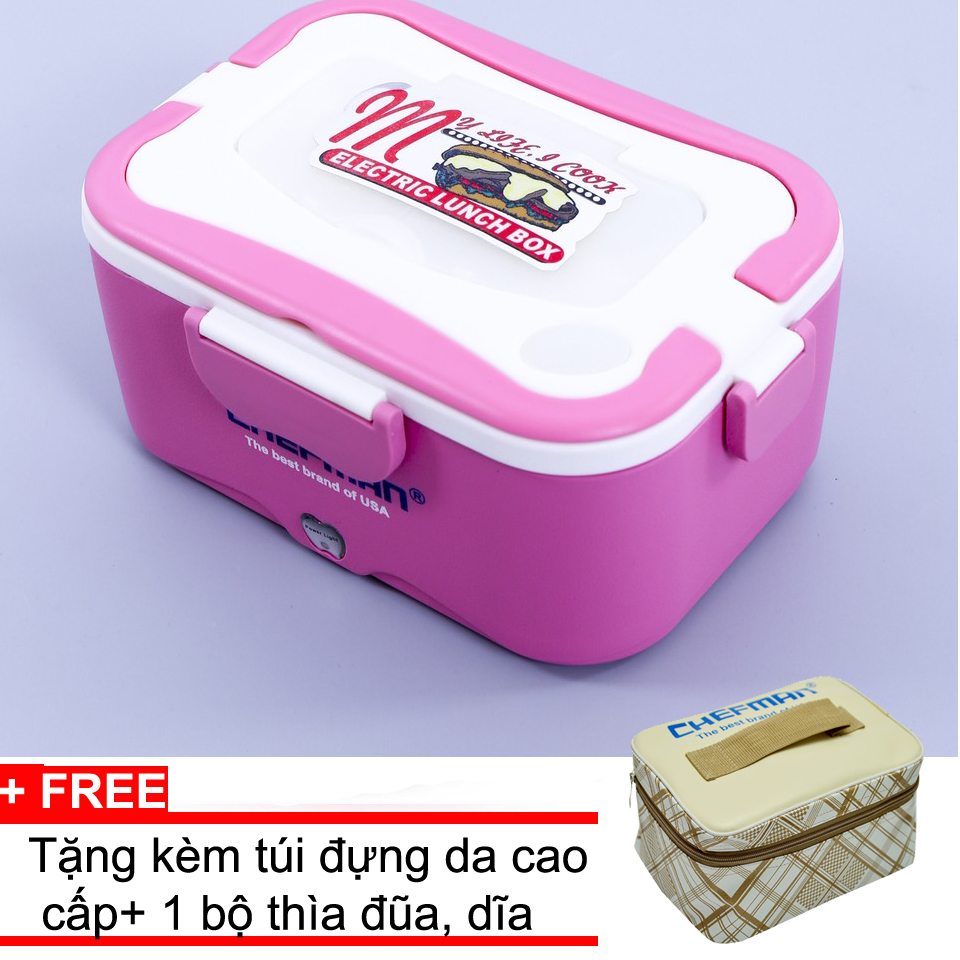 Hộp cơm văn phòng- Hộp cơm cắm điện CHEFMAN- Hàng cao cấp + Tặng kèm túi đựng