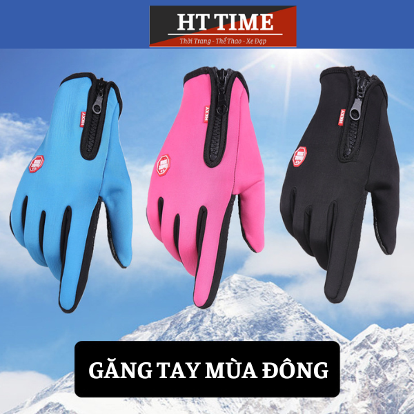 Găng tay đi xe máy mùa đông cho nam nữ chống nước full ngón cảm ứng điện thoại