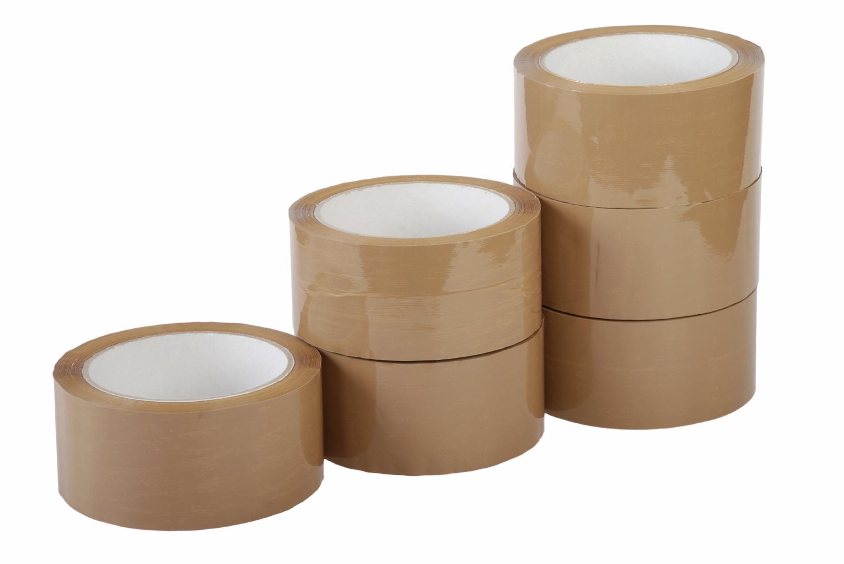 Lốc 6 cuộn băng keo đục 4p8 , dài 100 yard, độ dính 50mic, trọng lượng 500gram